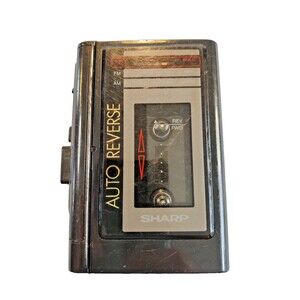 VINTAGE Sharp Model JC-508 (BK) AM/FM Stereo CASSETTE Player RADIO-Works-Flaw